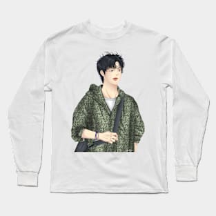 Boy on green Long Sleeve T-Shirt